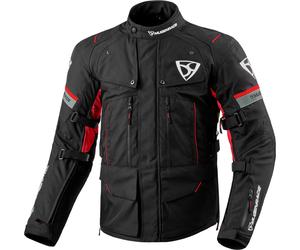 MUGENRACE T-Uno Chaqueta textil de moto impermeable, negro-rojo, tamaño 2XL para Hombres