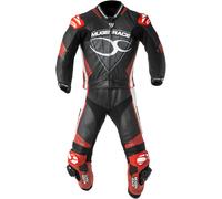 MUGENRACER Impegnato Traje de cuero de motocicleta de dos piezas perforado, negro-blanco-rojo, tamaño 60 para Hombres