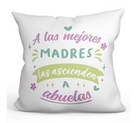 MUGFFINS Cojín 40x40 cm para Abuela Relleno Incluído - En Español - Mejores Madares Ascienden Abuelas - Regalo Original y Divertido