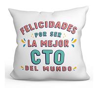 MUGFFINS Cojín 40x40 cm para cto Mujer Relleno Incluído - En Español - Felicidades por ser Original y Divertido