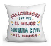 MUGFFINS Cojín 40x40 cm para Guardia Civil Hombre Relleno Incluído - En Español - Felicidades por ser Original y Divertido