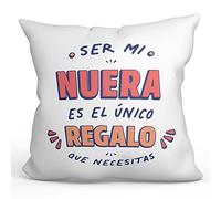 MUGFFINS Cojín 40x40 cm para NUERA Relleno Incluído - En Español - Soy el único Regalo Que Necesitas - Regalo Original y Divertido