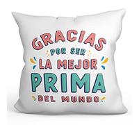 MUGFFINS Cojín 40x40 cm para Prima Relleno Incluído - En Español - Gracias por ser Original y Divertido