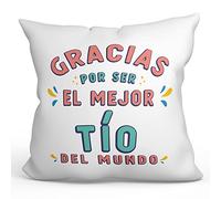 MUGFFINS Cojín 40x40 cm para TÍO Relleno Incluído - En Español - Gracias por ser Original y Divertido
