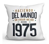 MUGFFINS Cojín 40x40 cm Relleno Incluído para Regalar en un Feliz Cumpleaños - En Español - Haciendo del Mundo un Lugar Mejor - Regalo Original y Divertido