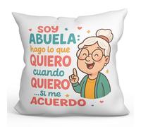 MUGFFINS cojín Abuela con Relleno | Regalo Abuela Divertido cumpleaños Gracioso Navidad | Soy Abuela: Hago lo Que Quiero, Cuando Quiero… si me Acuerdo en Español | Abuelitos v1