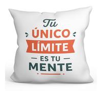 MUGFFINS cojín con Frases Bonitas y Relleno | cojín Motivacional 40x40cm | Regalo motivador Original | decoración hogar | Tu único límite es tu Mente en Español | Motivacional-ES v1
