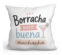 MUGFFINS cojín con Relleno Gracioso para Mejores Amigas Amistad v2 | 40 x 40 cm; «Borracha pero buena muchacha» en Español