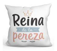 MUGFFINS cojín con Relleno Gracioso para Mejores Amigas Amistad v2 | 40 x 40 cm; «Reina de la pereza» en Español