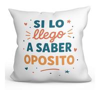 MUGFFINS cojín con Relleno para autónomo | Regalo autónomo Divertido Gracioso | Si lo llego a Saber oposito en Español | 40x40cm | Autónomos v2