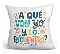 MUGFFINS Cojín con Relleno Regalo Madre Divertido | Cojín mamá Gracioso con Frase ¿A Que voy yo y lo Encuentro? en Español 40x40cm poliéster | progenitores v1