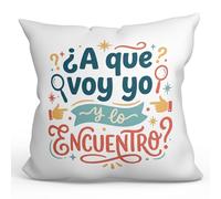 MUGFFINS Cojín con Relleno Regalo Madre Divertido | Cojín mamá Gracioso con Frase ¿A Que voy yo y lo Encuentro? en Español 40x40cm poliéster | progenitores v2