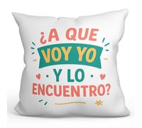 MUGFFINS Cojín con Relleno Regalo Madre Divertido | Cojín mamá Gracioso con Frase ¿A Que voy yo y lo Encuentro? en Español 40x40cm poliéster | pa y ma v2