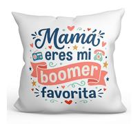 MUGFFINS Cojín con Relleno Regalo Madre Divertido | Cojín mamá Gracioso con Frase Mamá Eres mi Boomer Favorita en Español 40x40cm poliéster | progenitores v4