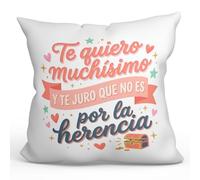 MUGFFINS Cojín con Relleno Regalo Madre y Padre Divertido | 40x40cm | cojin Gracioso Te juro Que no es por la Herencia en Español | Regalo cumpleaños Madre y Padre | Navidad | progenitores v1
