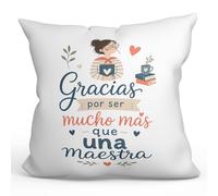 MUGFFINS cojín con Relleno Regalo Profesora Infantil | Gracias por ser Mucho más Que una Maestra en Español | Detalle Maestra, cojín profe, educación | Enseñanza v4