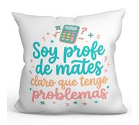 MUGFFINS Cojín con Relleno | Regalo Profesora matemáticas, Regalo Profesor matemáticas | cojín profe con Frase Claro Que Tengo Problemas en Español | 40x40cm | poliéster | Profesorado v6