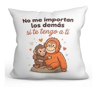 MUGFFINS cojín Mono Punch con Relleno | No me importan los demás si te Tengo a ti en Español | Enamorados, Aniversario, Regalos San Valentín, Novio, Novia, romántico, Amor | Punch v1