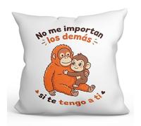 MUGFFINS cojín Mono Punch con Relleno | No me importan los demás si te Tengo a ti en Español | Enamorados, Aniversario, Regalos San Valentín, Novio, Novia, romántico, Amor | Punch v3