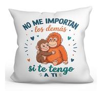 MUGFFINS cojín Mono Punch con Relleno | No me importan los demás si te Tengo a ti en Español | Enamorados, Aniversario, Regalos San Valentín, Novio, Novia, romántico, Amor | Punch v2