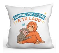 MUGFFINS Cojín Mono Punch con Relleno | Siempre voy a Estar a tu Lado en Español | Regalo Original Amiga, Amigo, Pareja, cumpleaños, Aniversario | Punch v4