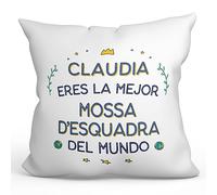 MUGFFINS Cojín Personalizable 40x40 cm para MOSSA D'ESQUADRA Mujer Relleno Incluído - En Español - Mejor del Mundo - Regalo Original y Divertido