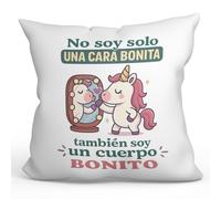 MUGFFINS Cojines Originales para Regalar con Relleno | Cojines Divertidos Fitness Gym | No Soy Solo una Cara Bonita, también Soy un Cuerpo Bonito en Español | 40x40 cm | graciosas Ego v1