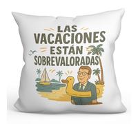 MUGFFINS Cojines Originales para Regalar con Relleno | Ideas Divertidas política | 40x40cm | Frase Las Vacaciones están sobrevaloradas en Español | poliéster | Politica-2 v1
