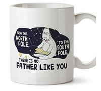 MUGFFINS Dad Mug -"North to South Pole" - Father's Day Gift/Present for Daddy - Tea/Coffee Ceramic Cup 11oz