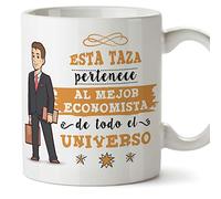 MUGFFINS Economista Tazas Originales de café y Desayuno para Regalar a Trabajadores Profesionales - Esta Taza Pertenece al Mejor economista del Universo - Cerámica 350 ml