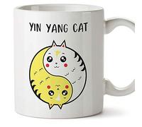 MUGFFINS Kitten Mug -Ying Yang Cat - Funny Gift/Present por Pet Lovers - Tea/Coffee Ceramic Cup 11oz