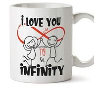 MUGFFINS Love Mug -"I Love You to Infinity" - Anniversary/Valentine's Day Present for Special Friends/Couples - Tea/Coffee Ceramic Cup 11oz