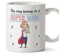 MUGFFINS Mum Mug - Super Mum - Coffee Mummy Mug for Breakfast Mothering Sunday/Birthday Presents for Mum/Ceramic 11 oz