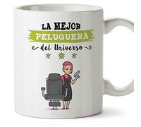 MUGFFINS Peluquera Tazas Originales de café y Desayuno para Regalar a Trabajadores Profesionales - Esta Taza Pertenece a la Mejor Peluquera del Unive