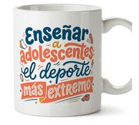 MUGFFINS regalo profesora divertida | regalo profesor divertido | taza profe Enseñar a adolescentes: el deporte más extremo en Español 330 Ml | cerámica resistente | Profesorado v3