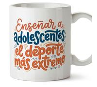 MUGFFINS regalo profesora divertida | regalo profesor divertido | taza profe Enseñar a adolescentes: el deporte más extremo en Español 330 Ml | cerámica resistente | Profesorado v2