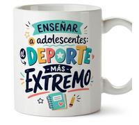 MUGFFINS regalo profesora divertida | regalo profesor divertido | taza profe Enseñar a adolescentes: el deporte más extremo en Español 330 Ml | cerámica resistente | Infantil v4