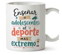 MUGFFINS regalo profesora divertida | regalo profesor divertido | taza profe Enseñar a adolescentes: el deporte más extremo en Español 330 Ml | cerámica resistente | Enseñanza v1