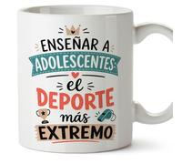 MUGFFINS regalo profesora divertida | regalo profesor divertido | taza profe Enseñar a adolescentes: el deporte más extremo en Español 330 Ml | cerámica resistente | Enseñanza v3