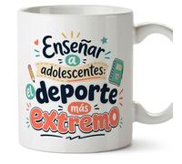 MUGFFINS regalo profesora divertida | regalo profesor divertido | taza profe Enseñar a adolescentes: el deporte más extremo en Español 330 Ml | cerámica resistente | Infantil v3