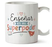 MUGFFINS regalo profesora divertida | regalo profesor divertido | taza profe Enseñar es mi superpoder en Español 330 Ml | cerámica resistente | Enseñanza v3