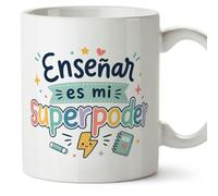 MUGFFINS regalo profesora divertida | regalo profesor divertido | taza profe Enseñar es mi superpoder en Español 330 Ml | cerámica resistente | Infantil v1