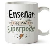 MUGFFINS regalo profesora divertida | regalo profesor divertido | taza profe Enseñar es mi superpoder en Español 330 Ml | cerámica resistente | Enseñanza v2
