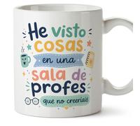 MUGFFINS regalo profesora divertida | regalo profesor divertido | taza profe He visto cosas en una sala de profes que no creeríais en Español 330 Ml | cerámica resistente | Infantil v3