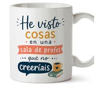 MUGFFINS regalo profesora divertida | regalo profesor divertido | taza profe He visto cosas en una sala de profes que no creeríais en Español 330 Ml | cerámica resistente | Enseñanza v4