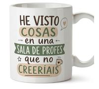 MUGFFINS regalo profesora divertida | regalo profesor divertido | taza profe He visto cosas en una sala de profes que no creeríais en Español 330 Ml | cerámica resistente | Enseñanza v3