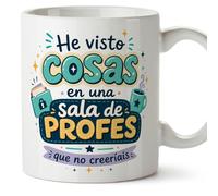 MUGFFINS regalo profesora divertida | regalo profesor divertido | taza profe He visto cosas en una sala de profes que no creeríais en Español 330 Ml | cerámica resistente | Infantil v9
