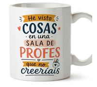 MUGFFINS regalo profesora divertida | regalo profesor divertido | taza profe He visto cosas en una sala de profes que no creeríais en Español 330 Ml | cerámica resistente | Enseñanza v1