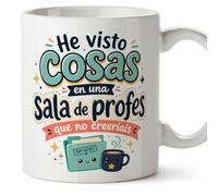 MUGFFINS regalo profesora divertida | regalo profesor divertido | taza profe He visto cosas en una sala de profes que no creeríais en Español 330 Ml | cerámica resistente | Infantil v7