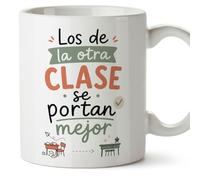 MUGFFINS regalo profesora divertida | regalo profesor divertido | taza profe Los de la otra clase se portan mejor en Español 330 Ml | cerámica resistente | Enseñanza v3